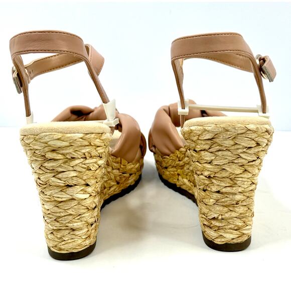 Anne Klein Wheatley Ankle Strap Espadrille Wedge Sandals Size 8.5M Nude NWT/Box - Picture 6 of 7